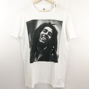 Old Navy Bob Marley White Graphic Tee